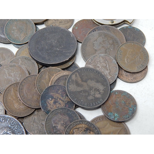 819 - Victoria Copper Half Farthing 1844, George II Copper Halfpenny 1771; George III Copper Halfpennies 1... 