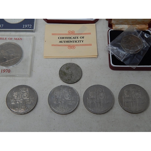 821 - 1996 Commemorative Five Pound coins(4); Isle of Man 1976 Silver Proof Crown; 1972 Bahamas Silver Dol... 