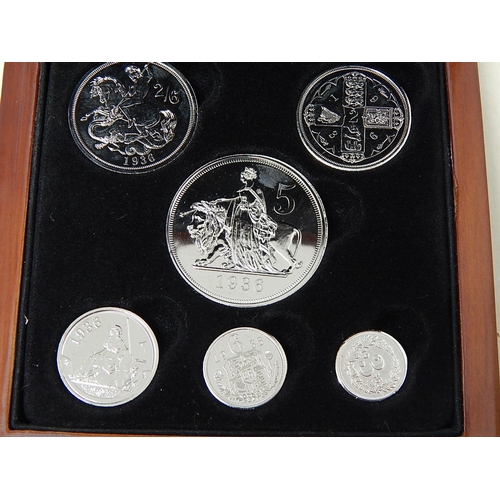 906 - Edward VIII Retro Pattern Set of Proof coinage from Crown to Threepence, about as struck, cased