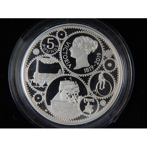 944 - The 200th Anniversary of the Birth of Queen Victoria 2019 UK £5 Silver Proof PIEDFORT Coin about as ... 