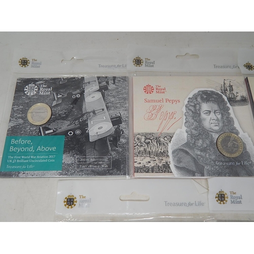 929 - Collection of Brilliant Uncirculated coinage comprising: Before, Beyond Above 2017 £2; Samuel Pepys ... 