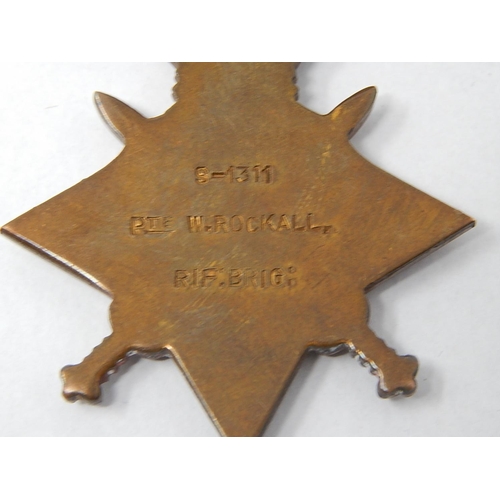 932 - Medal Group Awarded to S-1311 A E + Later Cpl WW Rockall Rifle Brigade inc Punjab Frontier 1897-8