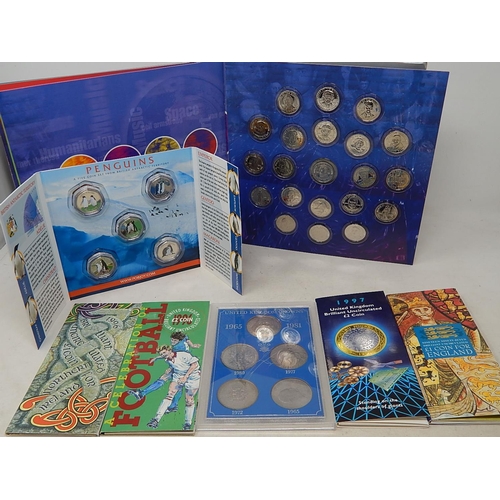 936 - British Antarctic Territory Five Coin Coloured Penguin Set; Sainsbury's Makers of the Millenium Meda... 