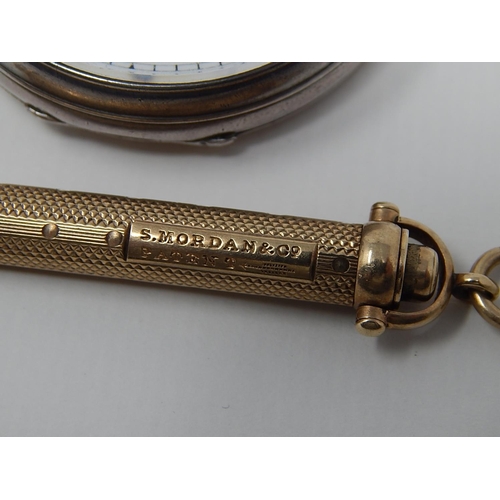 961 - A Silver Pocket watch and a gold propelling pencil