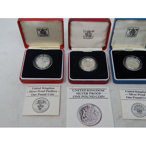 804 - Proof Silver Pounds 1983, 1985, 1986, 1988; Proof Silver PIEDFORT Pounds 1984, 1985, 1987, 1989 all ... 