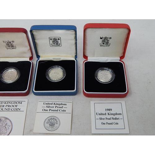 804 - Proof Silver Pounds 1983, 1985, 1986, 1988; Proof Silver PIEDFORT Pounds 1984, 1985, 1987, 1989 all ... 