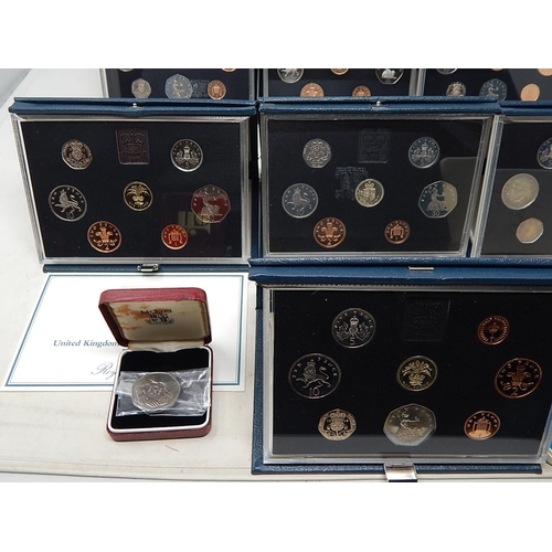 810 - UK Proof Sets 1983(2); 1984(2); 1985(2); 1988; Isle of Man Proof Set 1971l; EEC Hands Proof 50p 1973... 