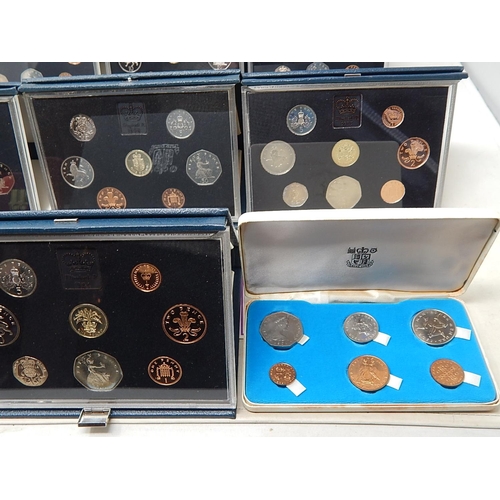 810 - UK Proof Sets 1983(2); 1984(2); 1985(2); 1988; Isle of Man Proof Set 1971l; EEC Hands Proof 50p 1973... 