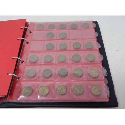 834 - Vintage coin album containing a superb range of Farthings;  Halfpennies; Pennies; Brass Threepences;... 