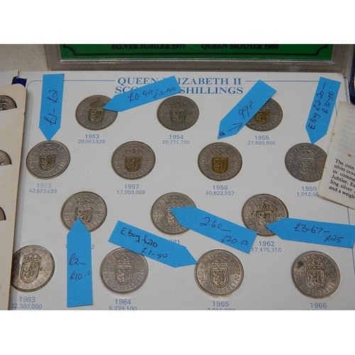 837 - Sri Lanka coin set of valuable coins in folder; Set of Crowns in Lloyds Bank plastic case; pair of C... 