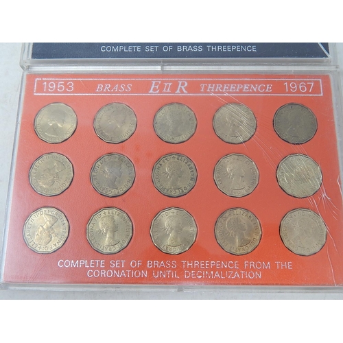 850 - Complete Set of Brass Threepences from 1937 to 1967 including all the Key Dates housed in 2 x Sandhi... 