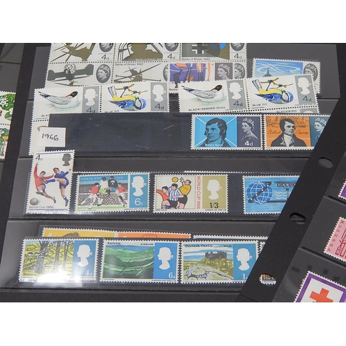 954 - A large collection of GB Pre-Decimal Mint stamps from the 1960s, many complete sets all housed on Ha... 