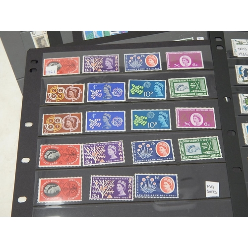 954 - A large collection of GB Pre-Decimal Mint stamps from the 1960s, many complete sets all housed on Ha... 