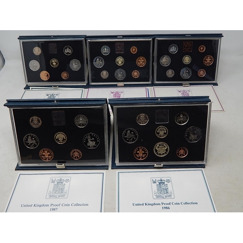 966 - UK Proof Sets 1983, 1984, 1985, 1986 and 1987 all about as struck and housed in original Royal Mint ... 