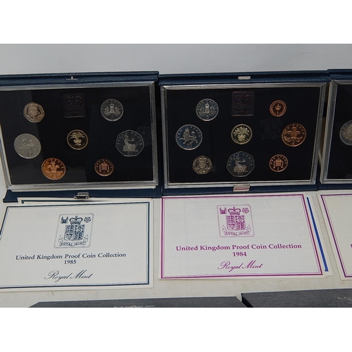 966 - UK Proof Sets 1983, 1984, 1985, 1986 and 1987 all about as struck and housed in original Royal Mint ... 