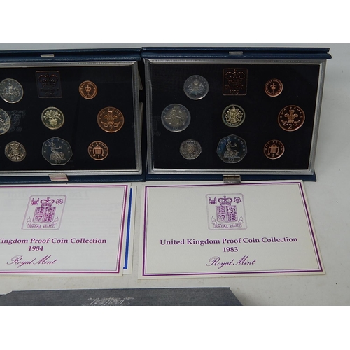 966 - UK Proof Sets 1983, 1984, 1985, 1986 and 1987 all about as struck and housed in original Royal Mint ... 