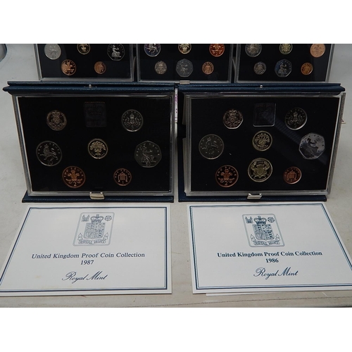 966 - UK Proof Sets 1983, 1984, 1985, 1986 and 1987 all about as struck and housed in original Royal Mint ... 