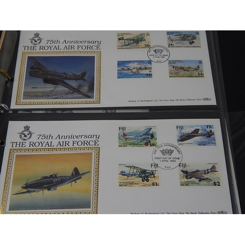 971 - History of World War II collection of coin covers in collectors album twinned with signed covers inc... 