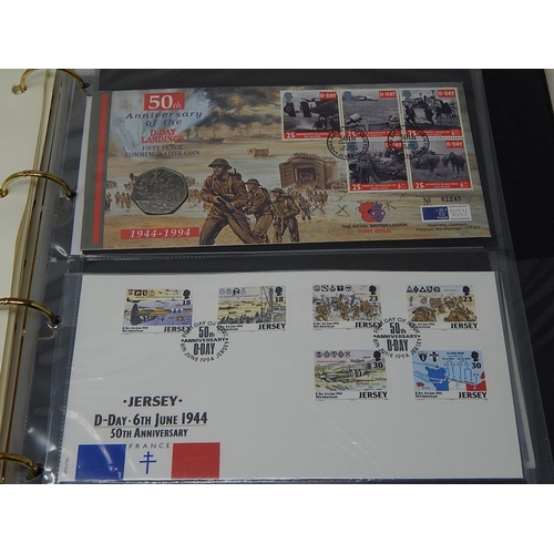 971 - History of World War II collection of coin covers in collectors album twinned with signed covers inc... 