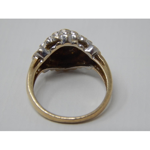 284 - 9ct Yellow Gold Diamond Cluster Ring Set with 0.50cts of Diamonds: Ring Size N: Gross weight 4.4g