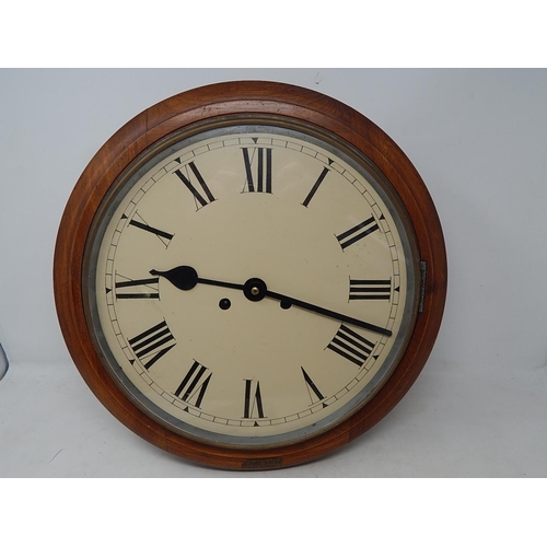 490 - Late 19th Century Mahogany Cased School/Shop Clock with 12