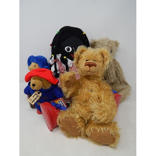 Quantity of Teddy Bears & Rag Doll: Makers Including Steiner, Paddingtons etc (5)
