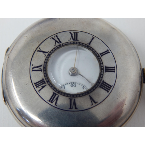 11 - J.W. Benson Silver Half Hunter Top Wind Pocket Watch with Subsidiary Seconds Dial: Hallmarked London... 