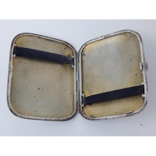 13 - Hallmarked Silver & Niello Cigarette Case: Measures 9.5cm x 8cm: Weight 102g