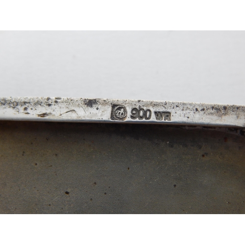 13 - Hallmarked Silver & Niello Cigarette Case: Measures 9.5cm x 8cm: Weight 102g