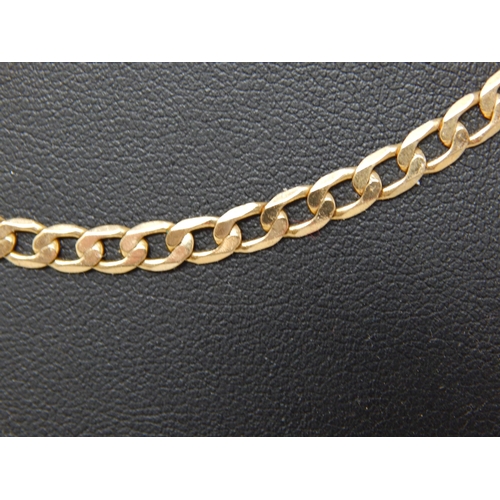 18 - 14ct Gold Flat Link Chain: Measures 46cm: Weight 10.5g
