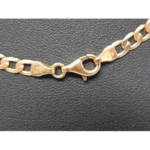 18 - 14ct Gold Flat Link Chain: Measures 46cm: Weight 10.5g