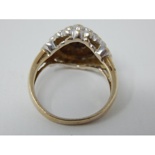 31 - 9ct Yellow Gold & Diamond Cluster Ring Set with 0.50cts of Diamonds: Size N: Weight 4.4g