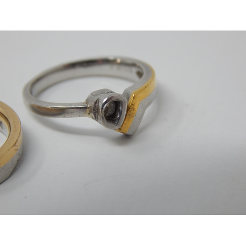 32 - 18ct Gold & Platinum Rings: Size I: Weight 11.2g
