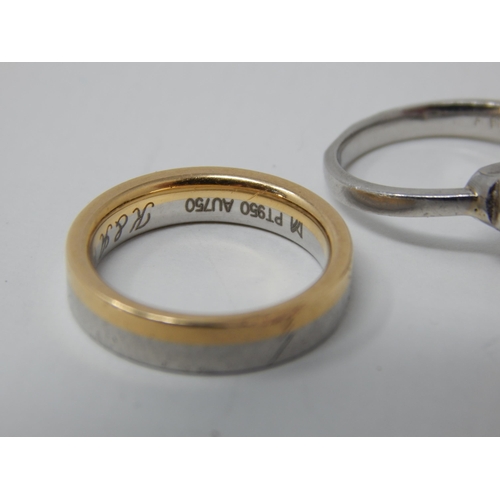 32 - 18ct Gold & Platinum Rings: Size I: Weight 11.2g