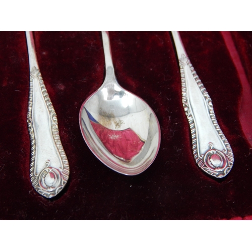 41 - Set of Six Hallmarked Silver Teaspoons together with a set of six silver handled tea knives in origi... 