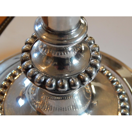 42 - A Superb Pair of Sterling Silver Three Branch Candelabra, weighted, not Hallmarked but tested as Ste... 