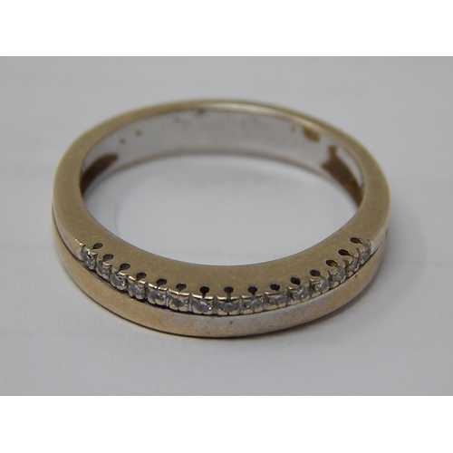 46 - Gold Continental Ring Set with a Half Band of Diamonds: Ring Size T: Gross weight 6.2g