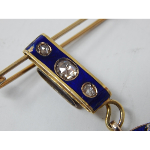 50 - A 19th Century Gold, Silver Gilt & Diamond Mounted Portrait Brooch of a Young Girl Set with 19 Diamo... 