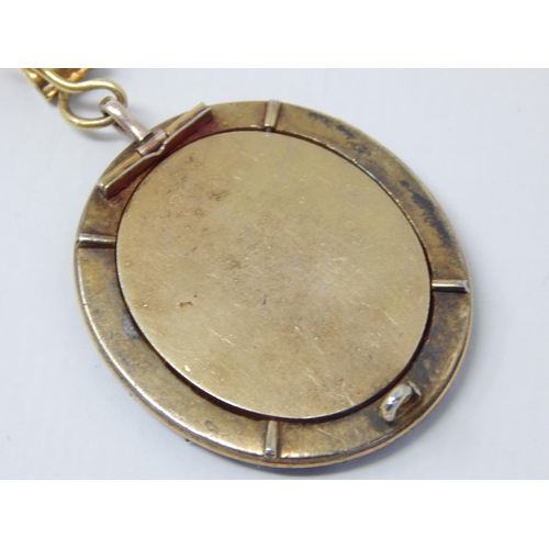 50 - A 19th Century Gold, Silver Gilt & Diamond Mounted Portrait Brooch of a Young Girl Set with 19 Diamo... 