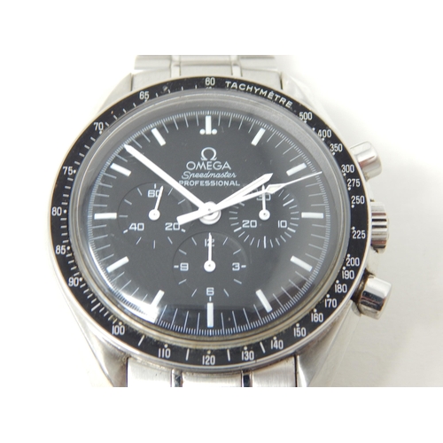 53 - An Omega Speedmaster Professional 'Moon Watch' stainless steel chronograph bracelet watch, Purchased... 