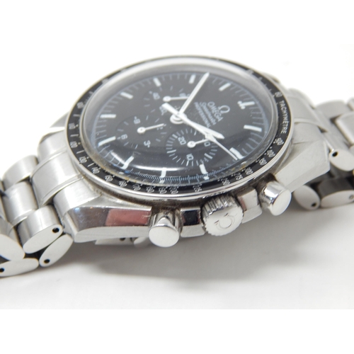 53 - An Omega Speedmaster Professional 'Moon Watch' stainless steel chronograph bracelet watch, Purchased... 