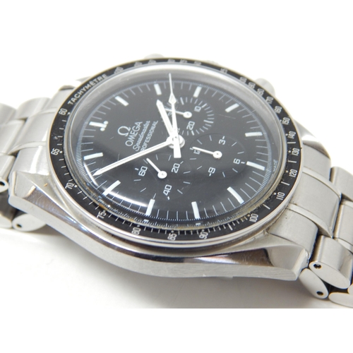 53 - An Omega Speedmaster Professional 'Moon Watch' stainless steel chronograph bracelet watch, Purchased... 