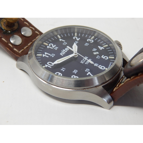 57 - Gentleman's NITE ICON Wristwatch, 100m, Crystal Glass, Date Aperture & Sweep Seconds Hand. Working W... 