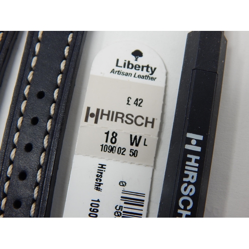 59 - New Hirsch Leather Watch Strap + Hirsch Fitting Tool, Baume & Mercier Leather Strap + Casio Illumina... 