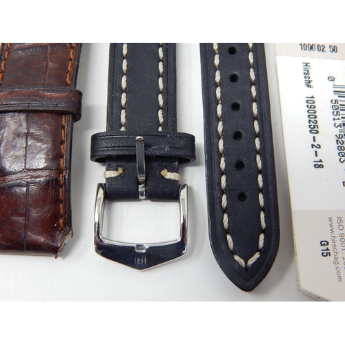 59 - New Hirsch Leather Watch Strap + Hirsch Fitting Tool, Baume & Mercier Leather Strap + Casio Illumina... 