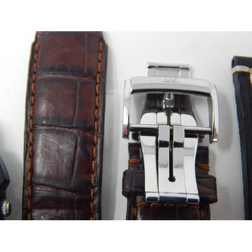59 - New Hirsch Leather Watch Strap + Hirsch Fitting Tool, Baume & Mercier Leather Strap + Casio Illumina... 