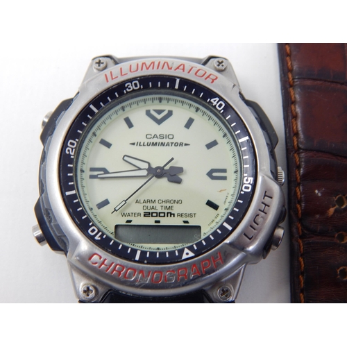 59 - New Hirsch Leather Watch Strap + Hirsch Fitting Tool, Baume & Mercier Leather Strap + Casio Illumina... 