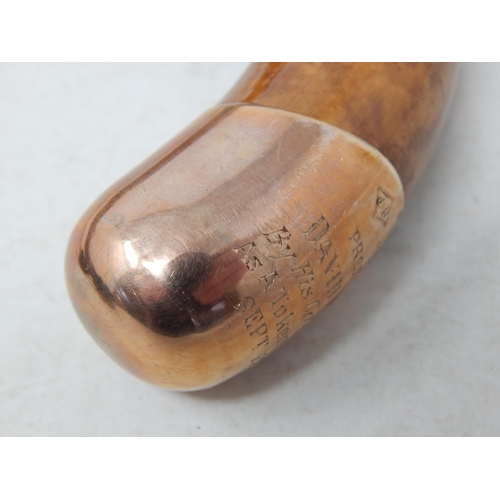 61 - 1920's Gentleman's Black Umbrella with Walnut Handle & 9ct Gold Mount Hallmarked Birmingham 1926 by ... 