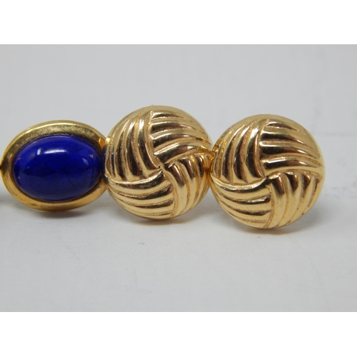 68 - Three Pair of 18ct Yellow Gold Earrings: Gross weight 4.8g