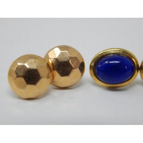 68 - Three Pair of 18ct Yellow Gold Earrings: Gross weight 4.8g